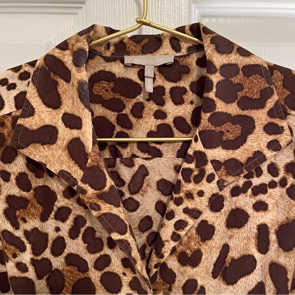 Hinson Wu Leopard Print Button-Down Blouse - Picture 2 of 5